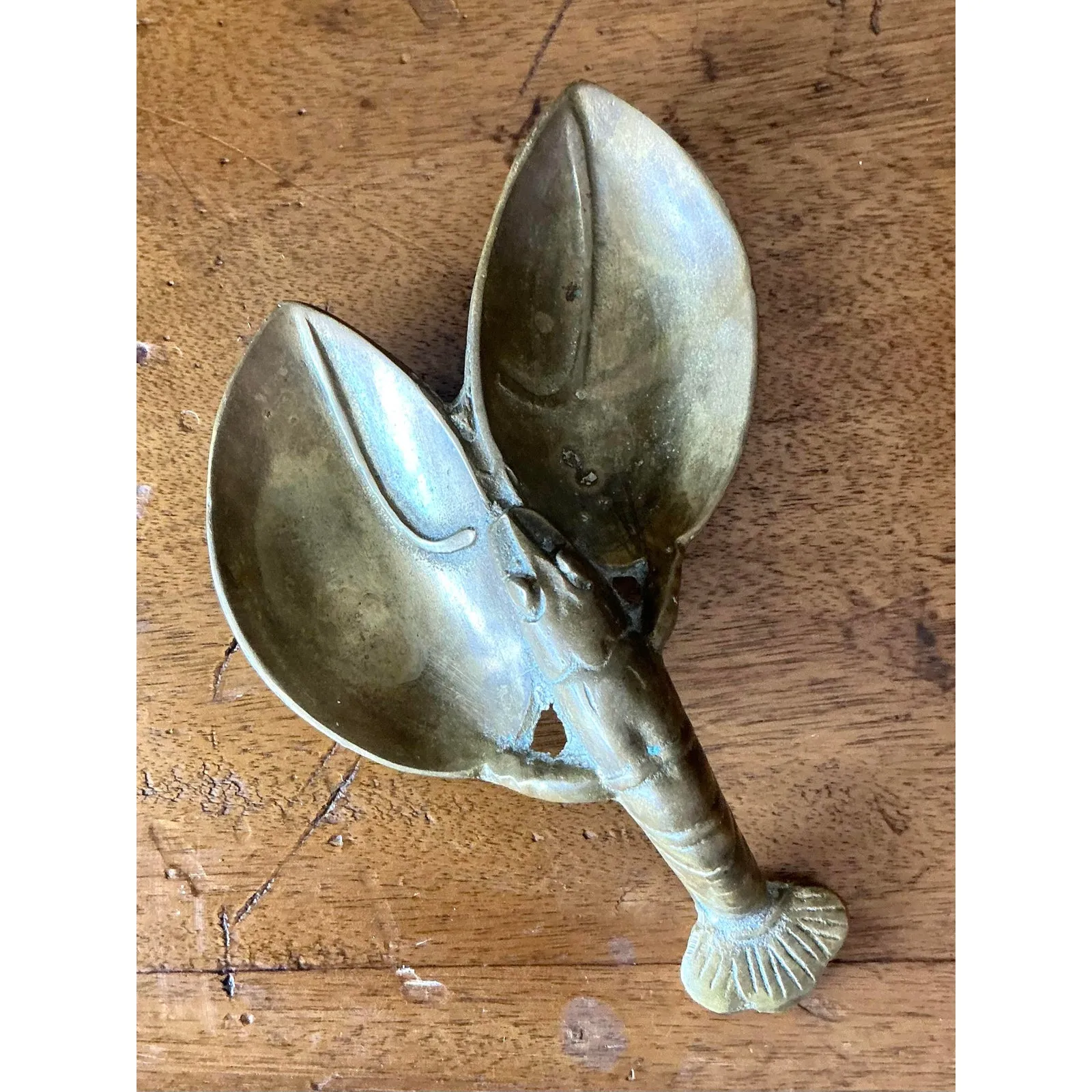 Vintage Coastal Brass Lobster Dish — additional photo 5