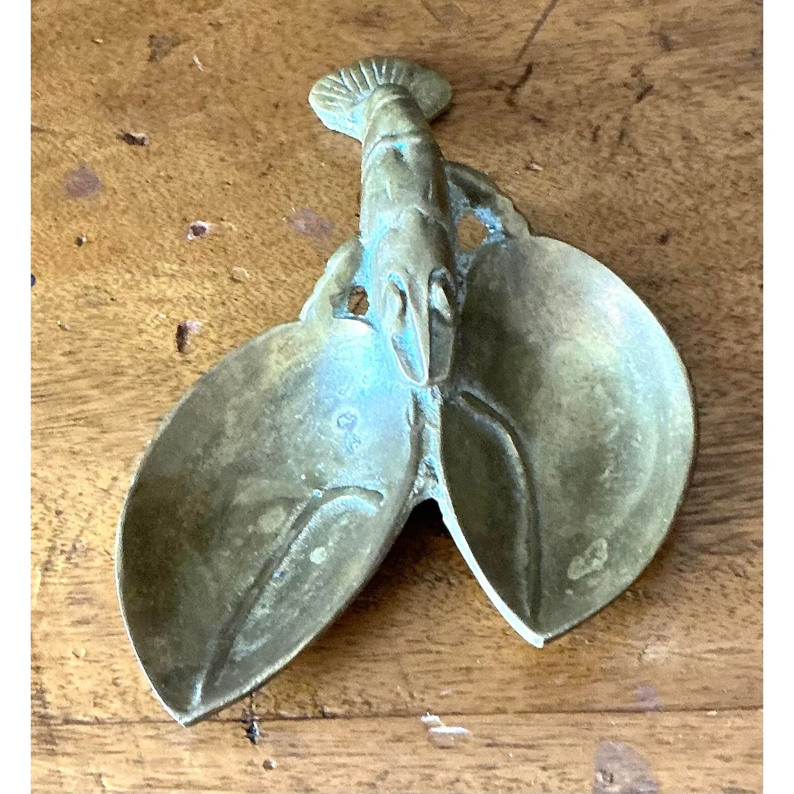 Vintage Coastal Brass Lobster Dish — additional photo 6