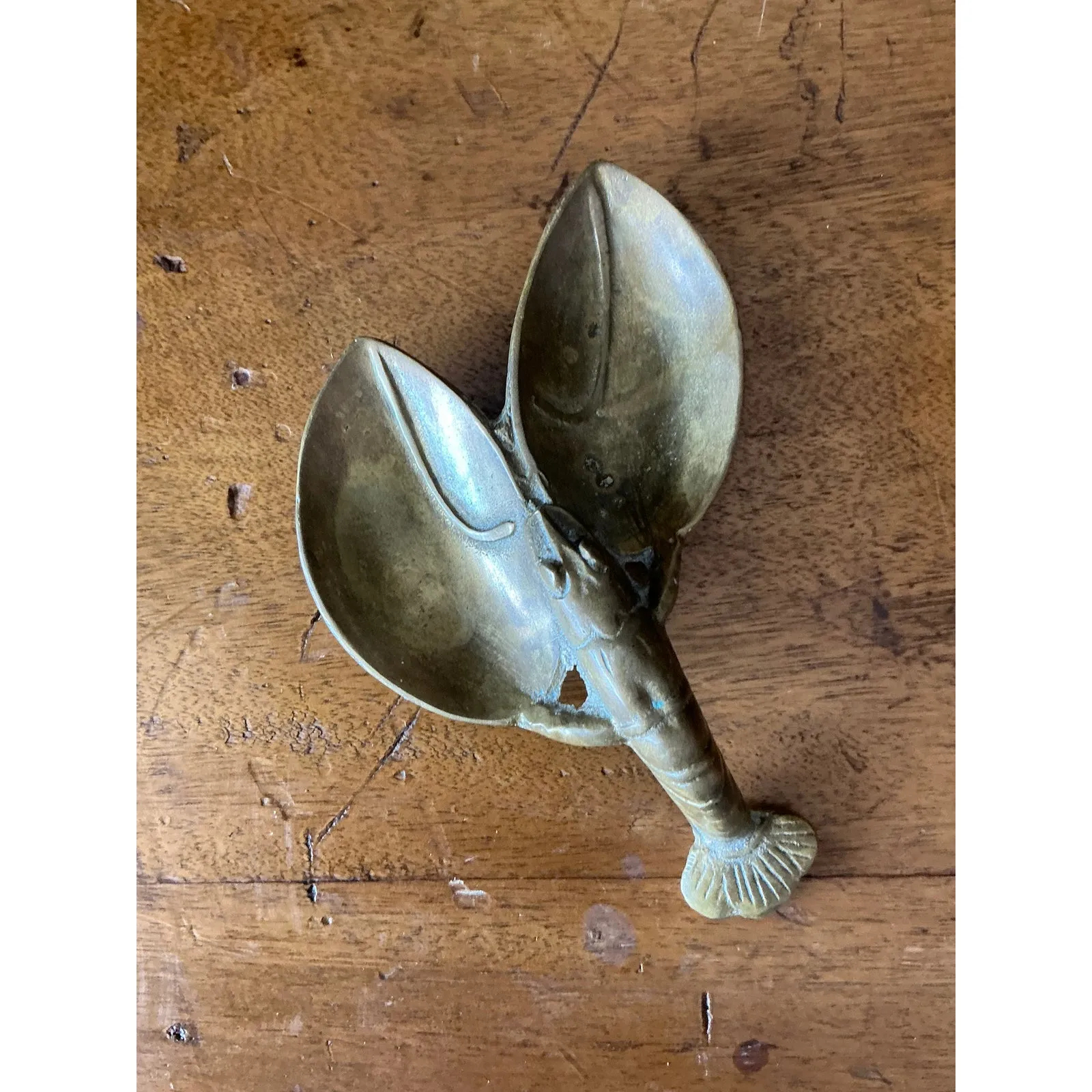 Vintage Coastal Brass Lobster Dish — additional photo 7
