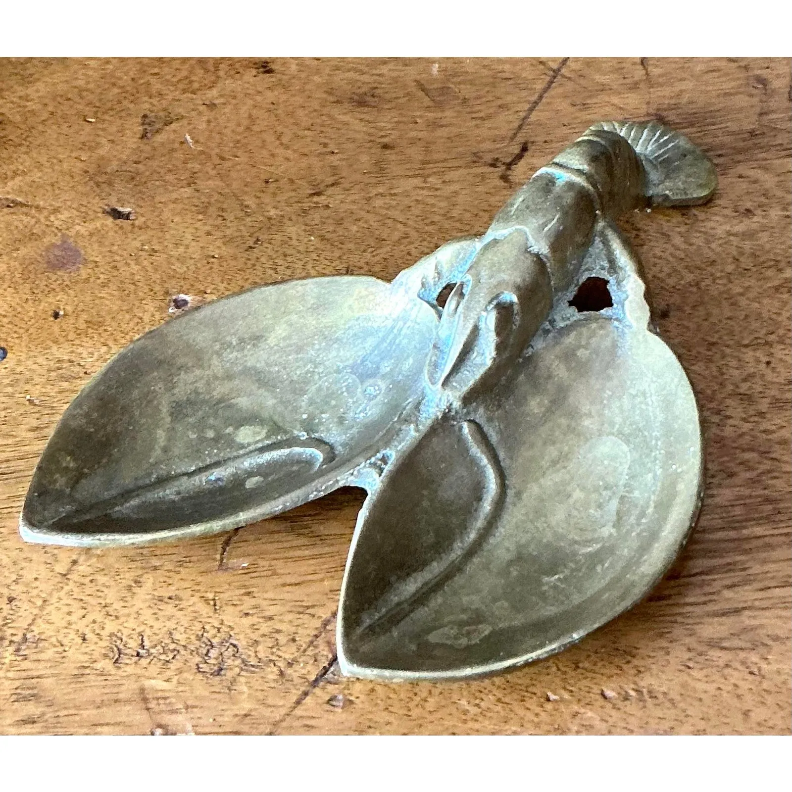 Vintage Coastal Brass Lobster Dish — additional photo 2