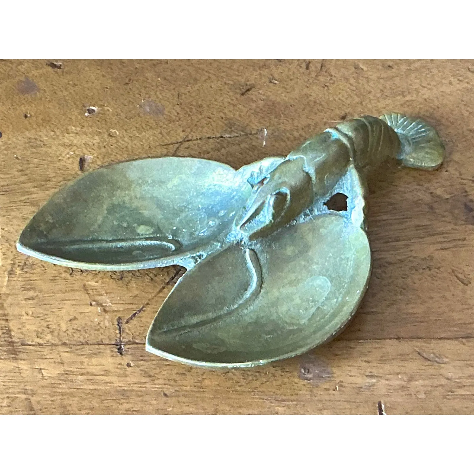 Vintage Coastal Brass Lobster Dish — additional photo 8