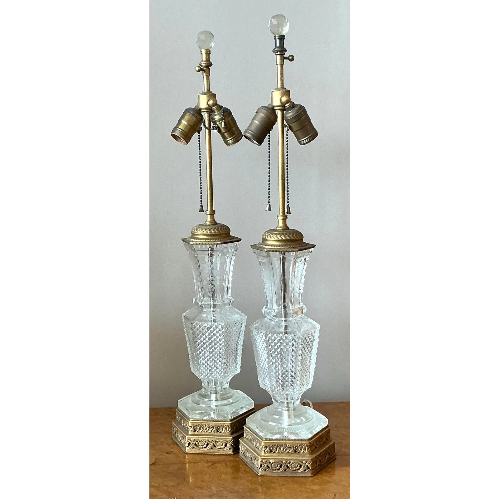Vintage Regency Cut Crystal Lamps - A Pair — additional photo 5
