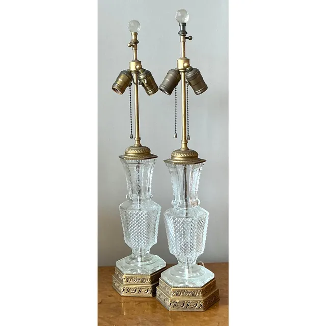 Vintage Regency Cut Crystal Lamps - A Pair — additional photo 5