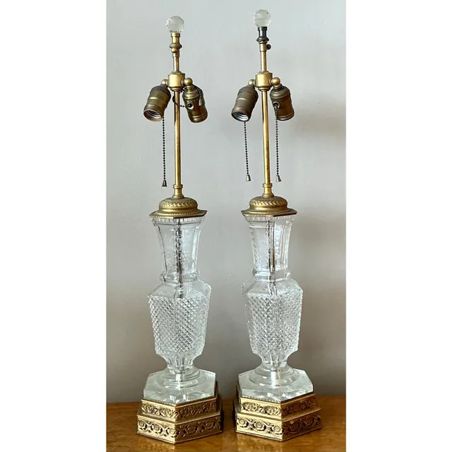 Vintage Regency Cut Crystal Lamps - A Pair — additional photo 4