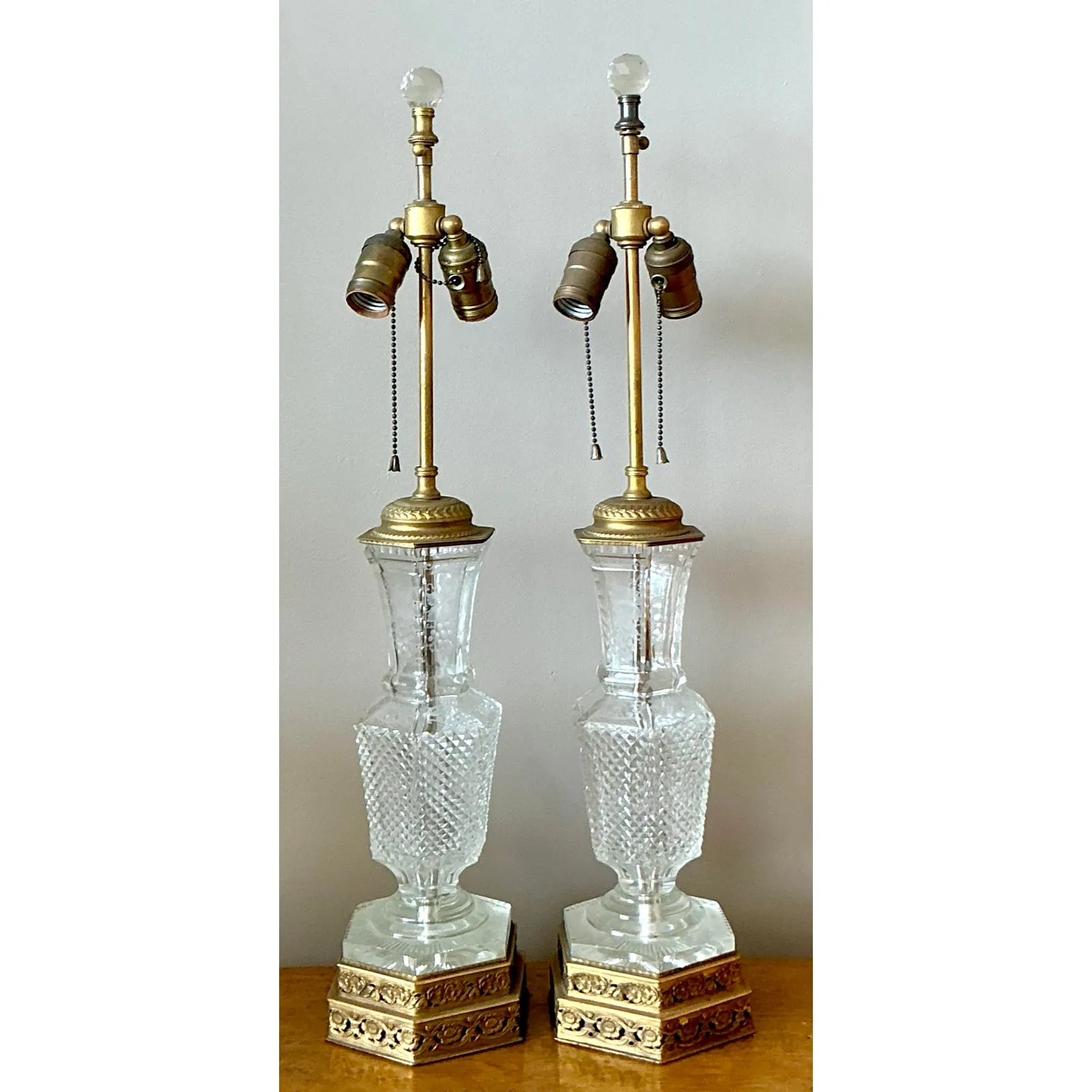 Vintage Regency Cut Crystal Lamps - A Pair — additional photo 3