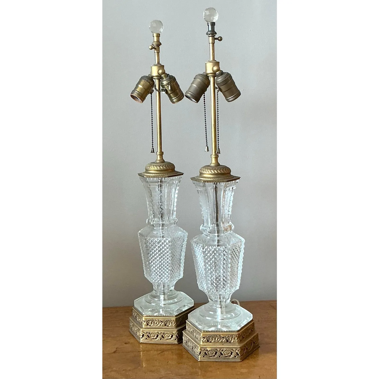 Vintage Regency Cut Crystal Lamps - A Pair — additional photo 7