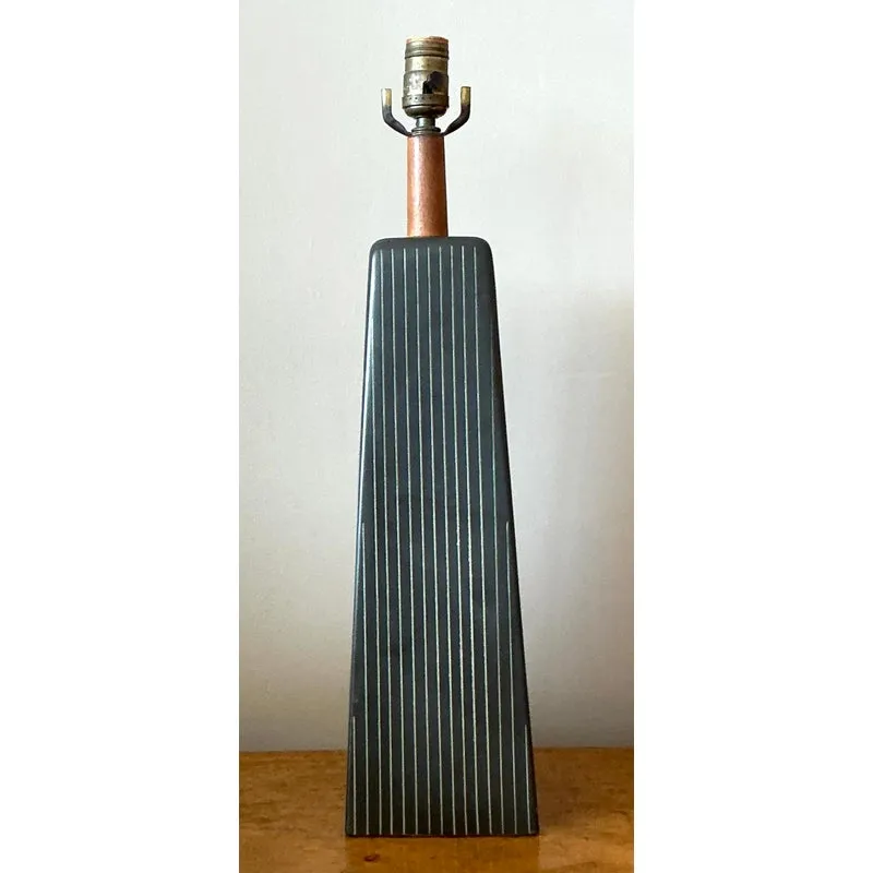 Vintage Late 20th Century Martz Pinstripe Lamp — additional photo 3