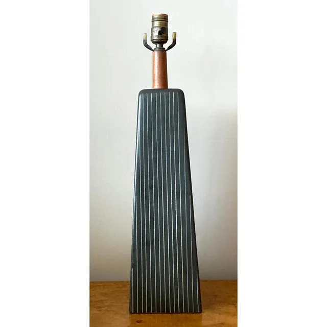 Vintage Late 20th Century Martz Pinstripe Lamp — additional photo 3