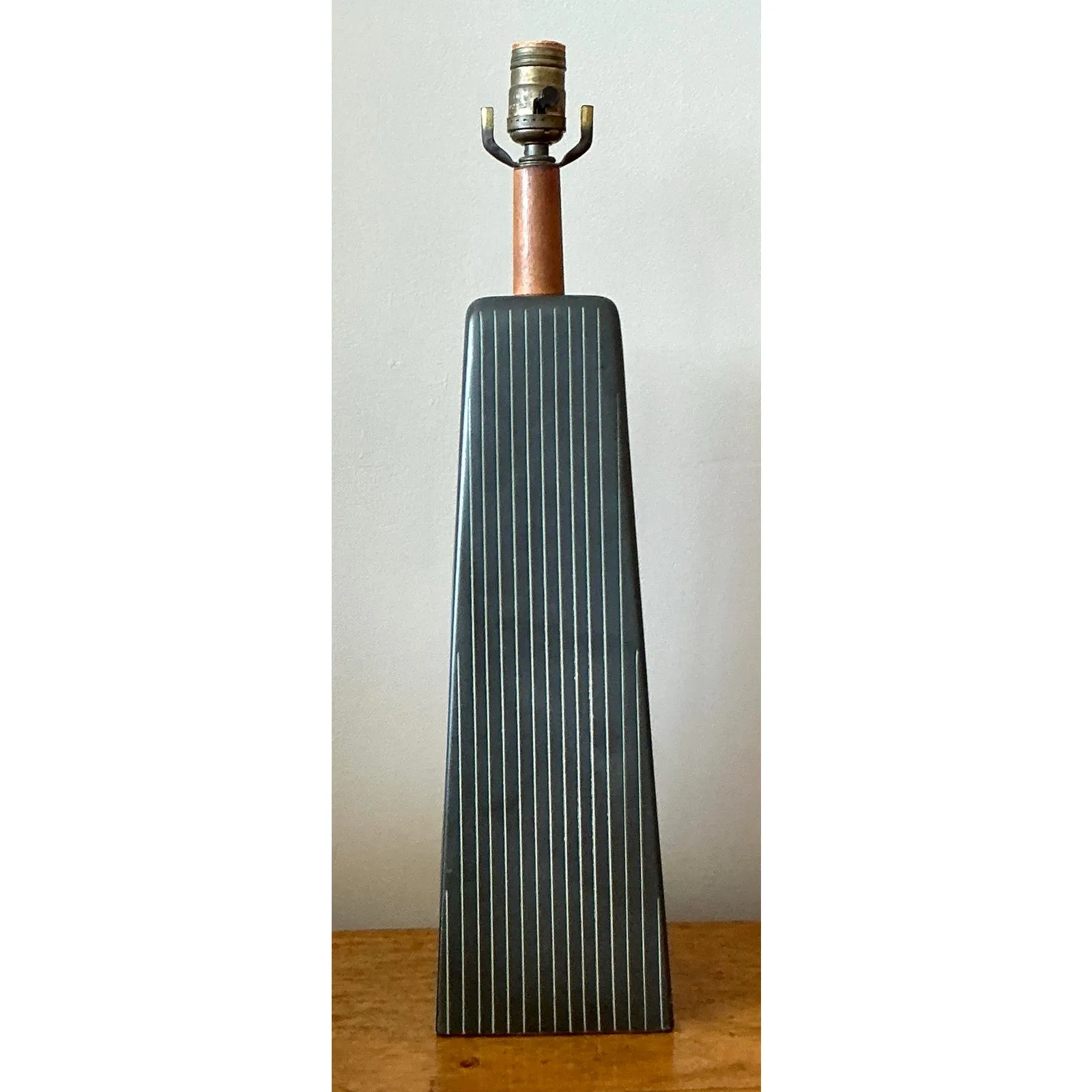 Vintage Late 20th Century Martz Pinstripe Lamp — additional photo 2