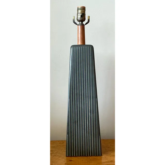 Vintage Late 20th Century Martz Pinstripe Lamp — additional photo 2