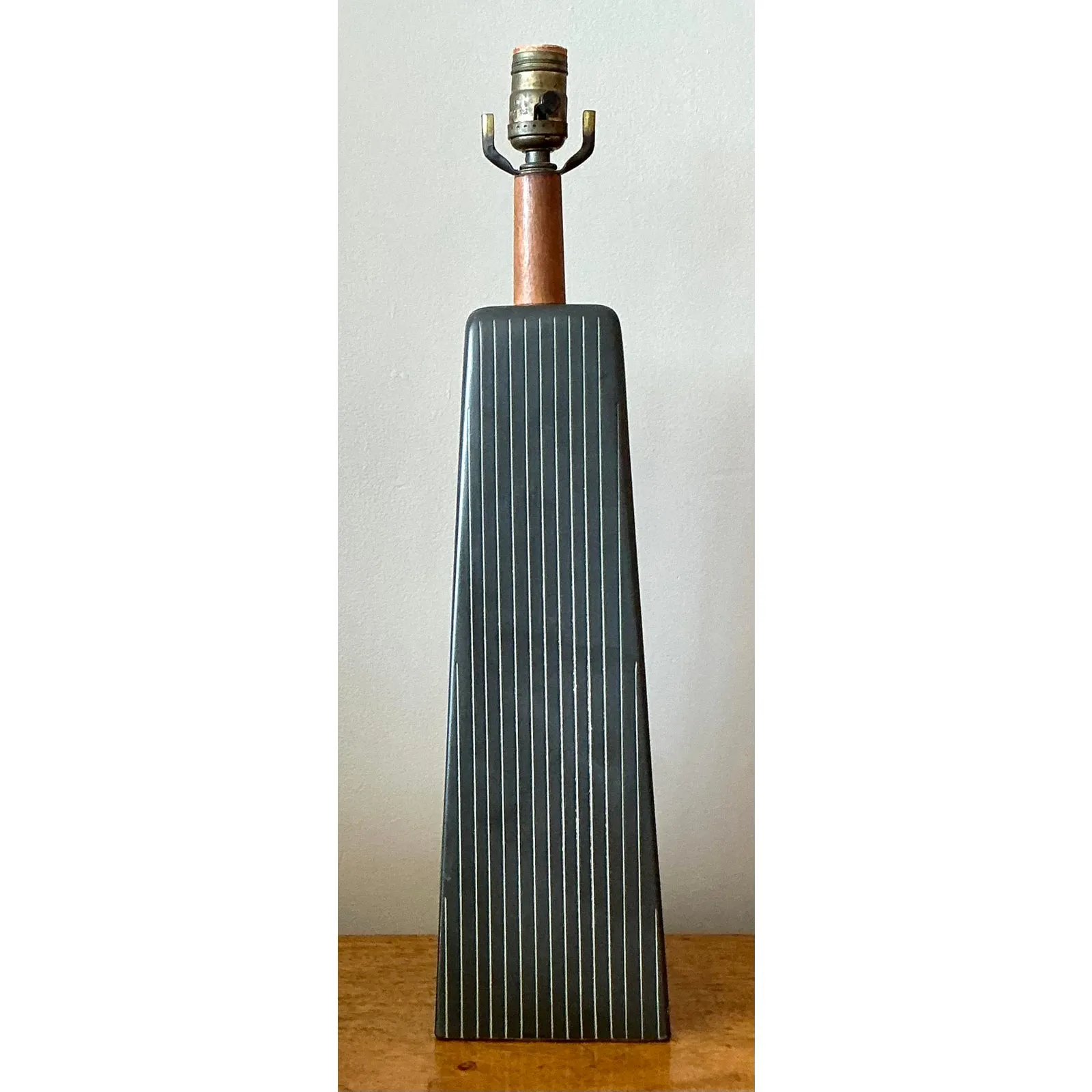 Vintage Late 20th Century Martz Pinstripe Lamp — additional photo 7