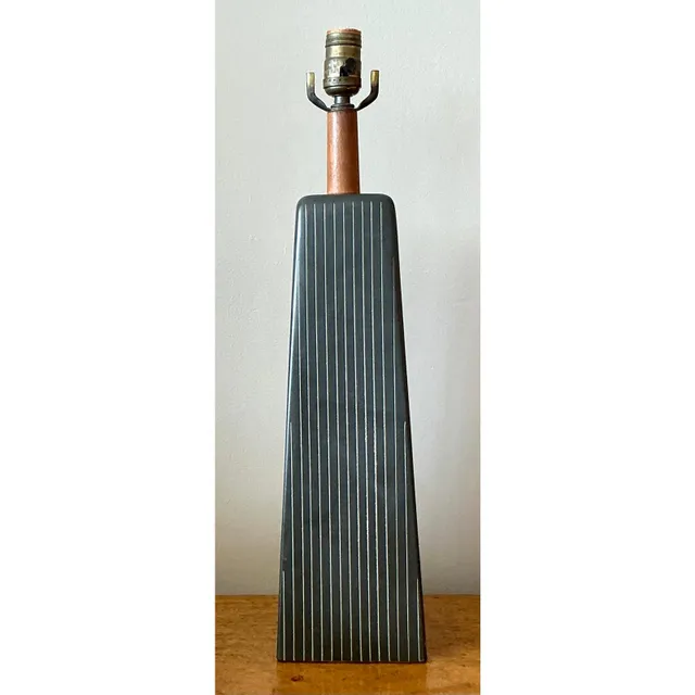 Vintage Late 20th Century Martz Pinstripe Lamp — additional photo 7