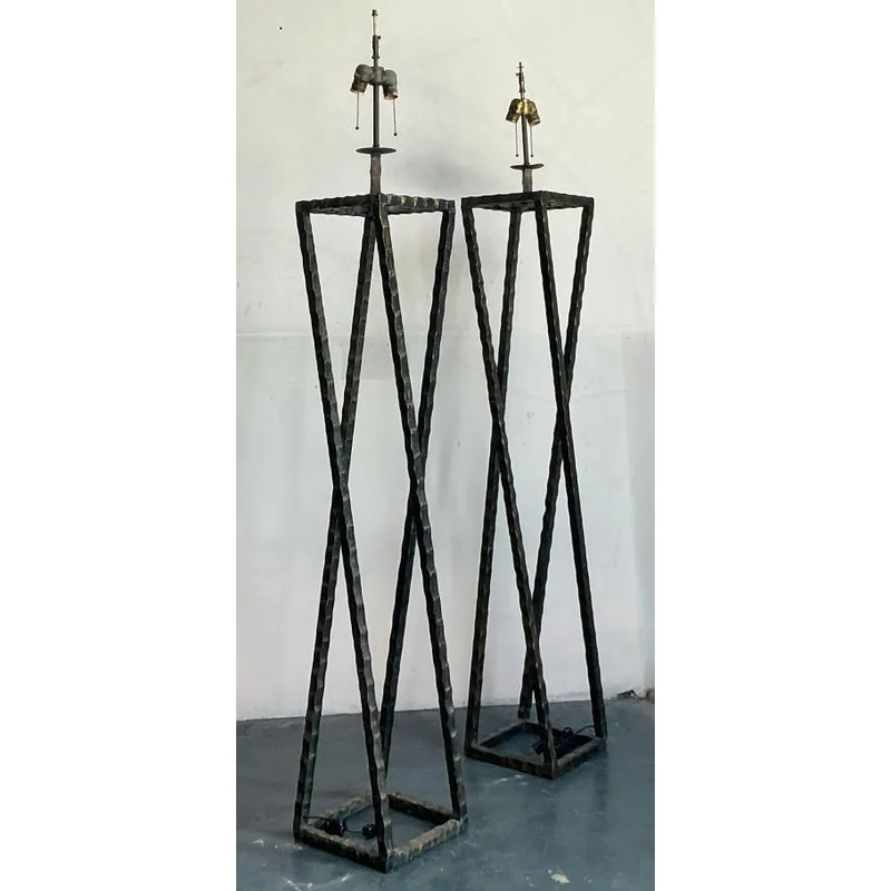 Vintage Boho Brutalist Floor Lamps - Set of 2 — additional photo 1