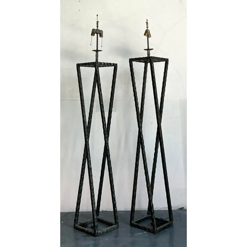 Vintage Boho Brutalist Floor Lamps - Set of 2 — additional photo 6