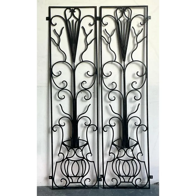 Vintage Deco Wrought Iron Panels - A Pair — additional photo 2