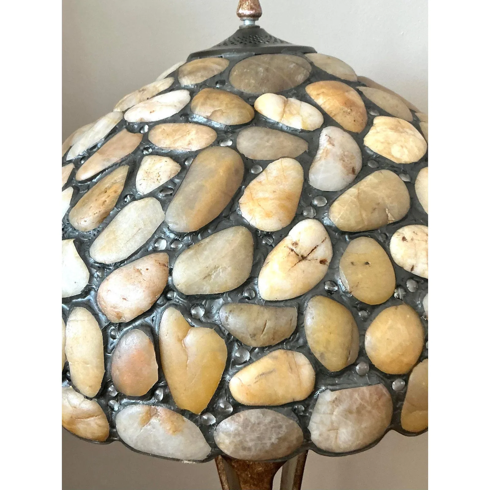 Vintage Boho Sliced Stone Lamps - A Pair — additional photo 4