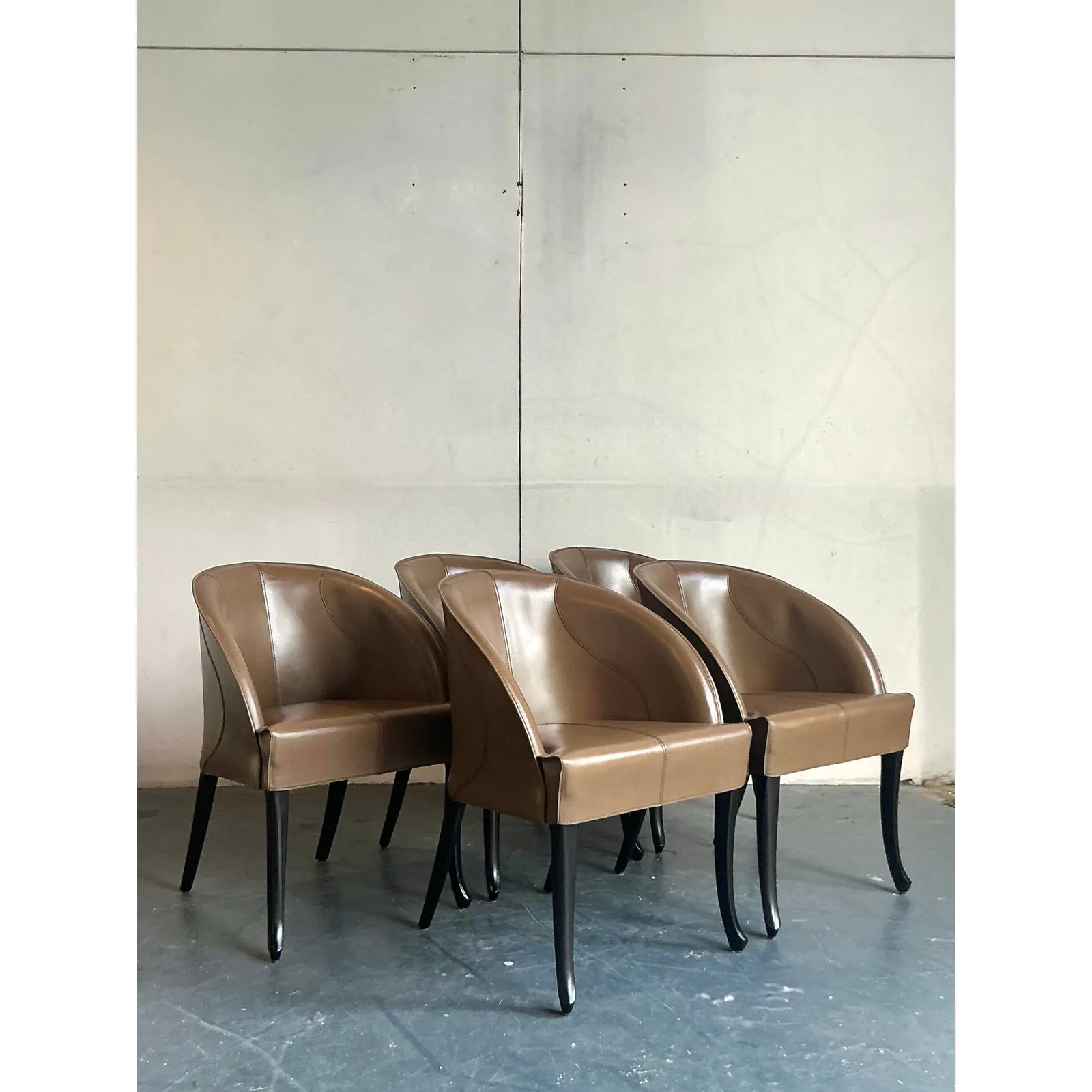 Vintage Italian Georgetti Leather Dining Chairs - Set of 5 — additional photo 5