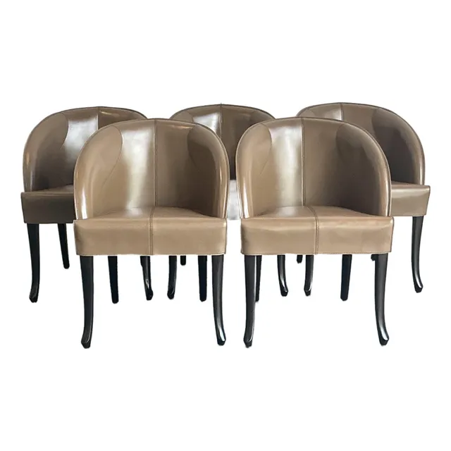 Vintage Italian Georgetti Leather Dining Chairs - Set of 5 — additional photo 8