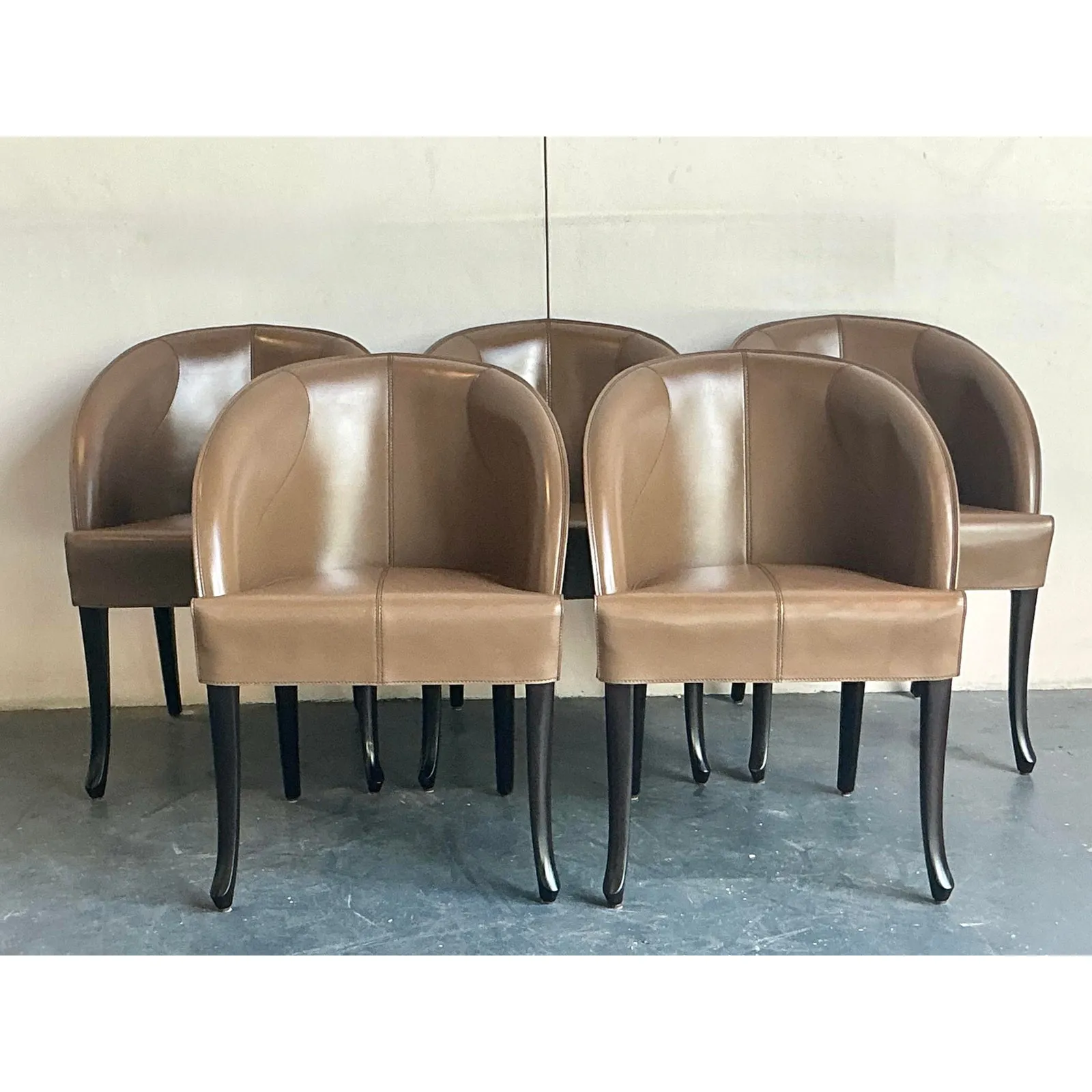 Vintage Italian Georgetti Leather Dining Chairs - Set of 5 — additional photo 3