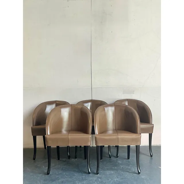 Vintage Italian Georgetti Leather Dining Chairs - Set of 5 — additional photo 7