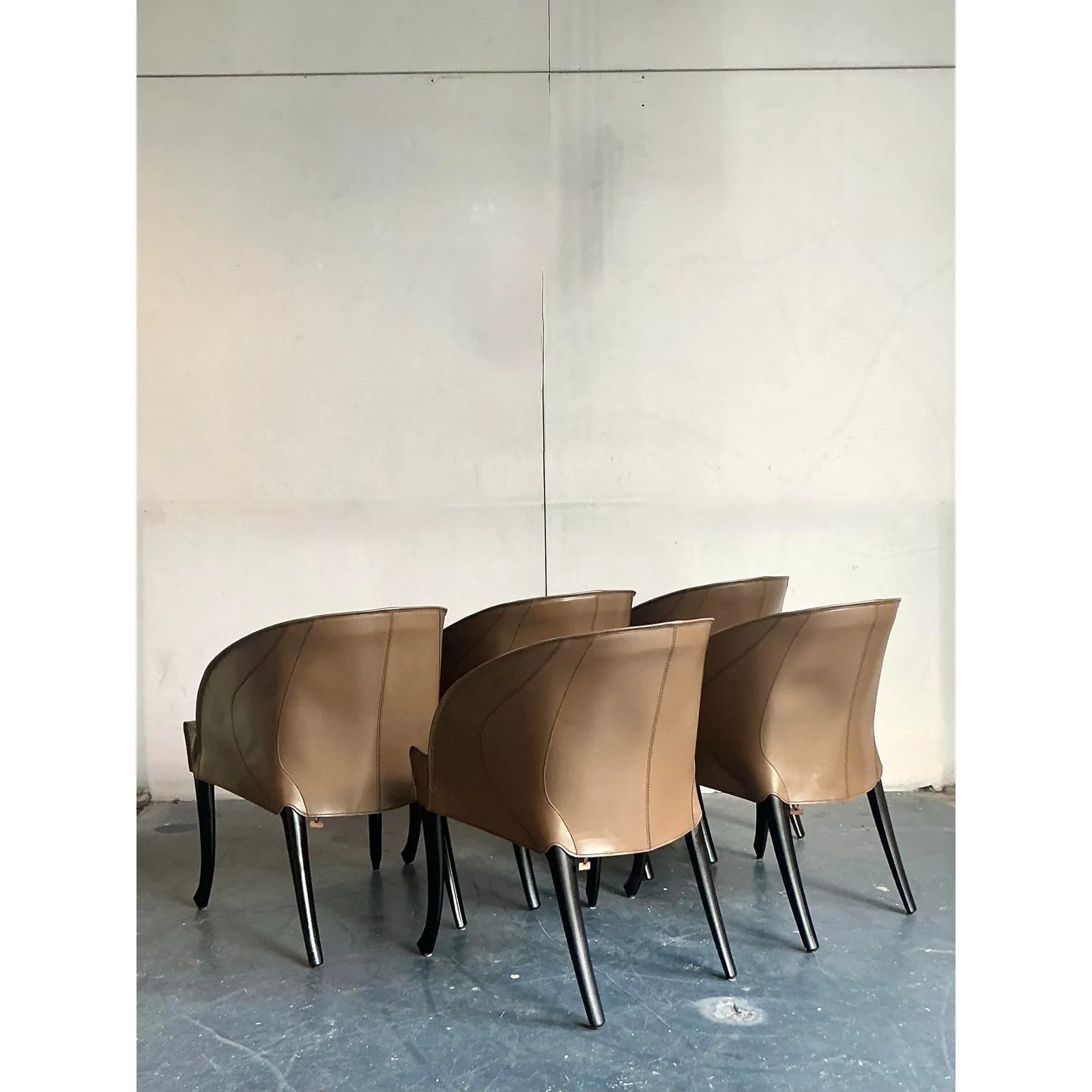 Vintage Italian Georgetti Leather Dining Chairs - Set of 5 — additional photo 1