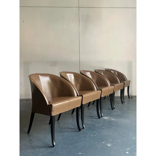 Vintage Italian Georgetti Leather Dining Chairs - Set of 5 — additional photo 2