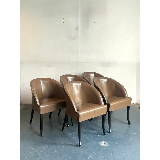 Vintage Italian Georgetti Leather Dining Chairs - Set of 5 — additional photo 6