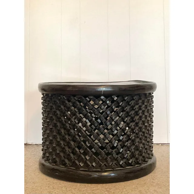Vintage Boho Carved Wood Bamileke Tables - Set of 2 — additional photo 7
