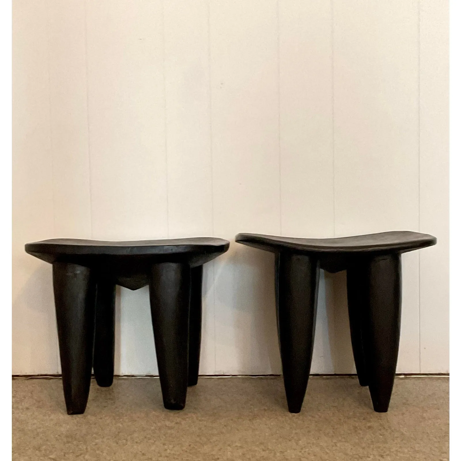 Vintage Boho Carved Senufo Stools - Set of 2 — additional photo 2