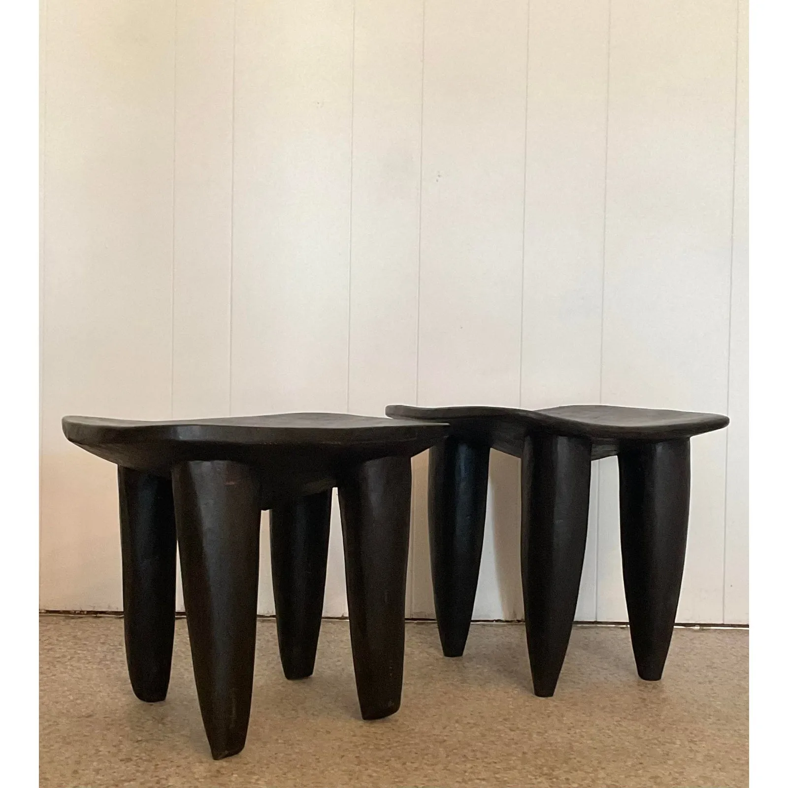 Vintage Boho Carved Senufo Stools - Set of 2 — additional photo 4