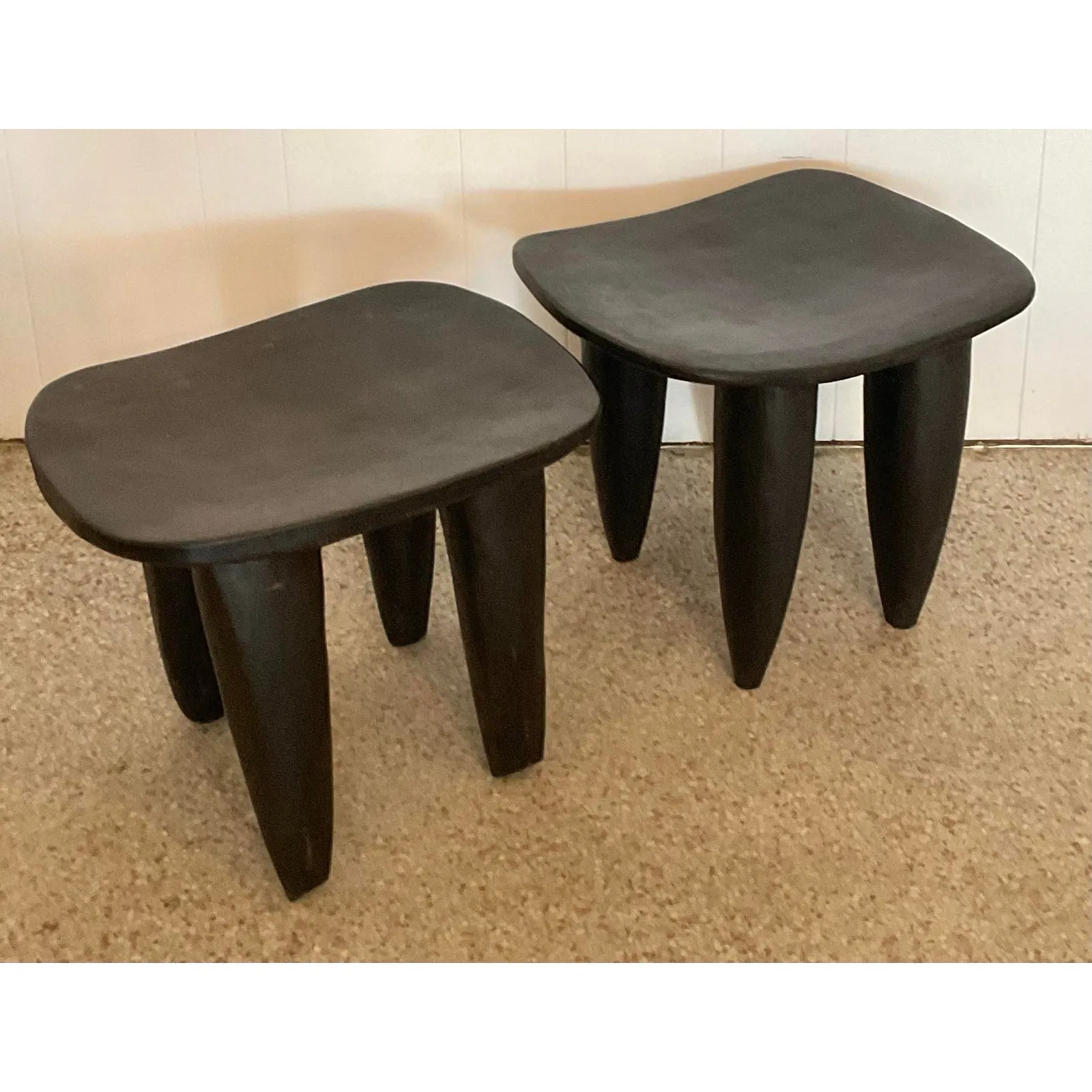 Vintage Boho Carved Senufo Stools - Set of 2 — additional photo 5