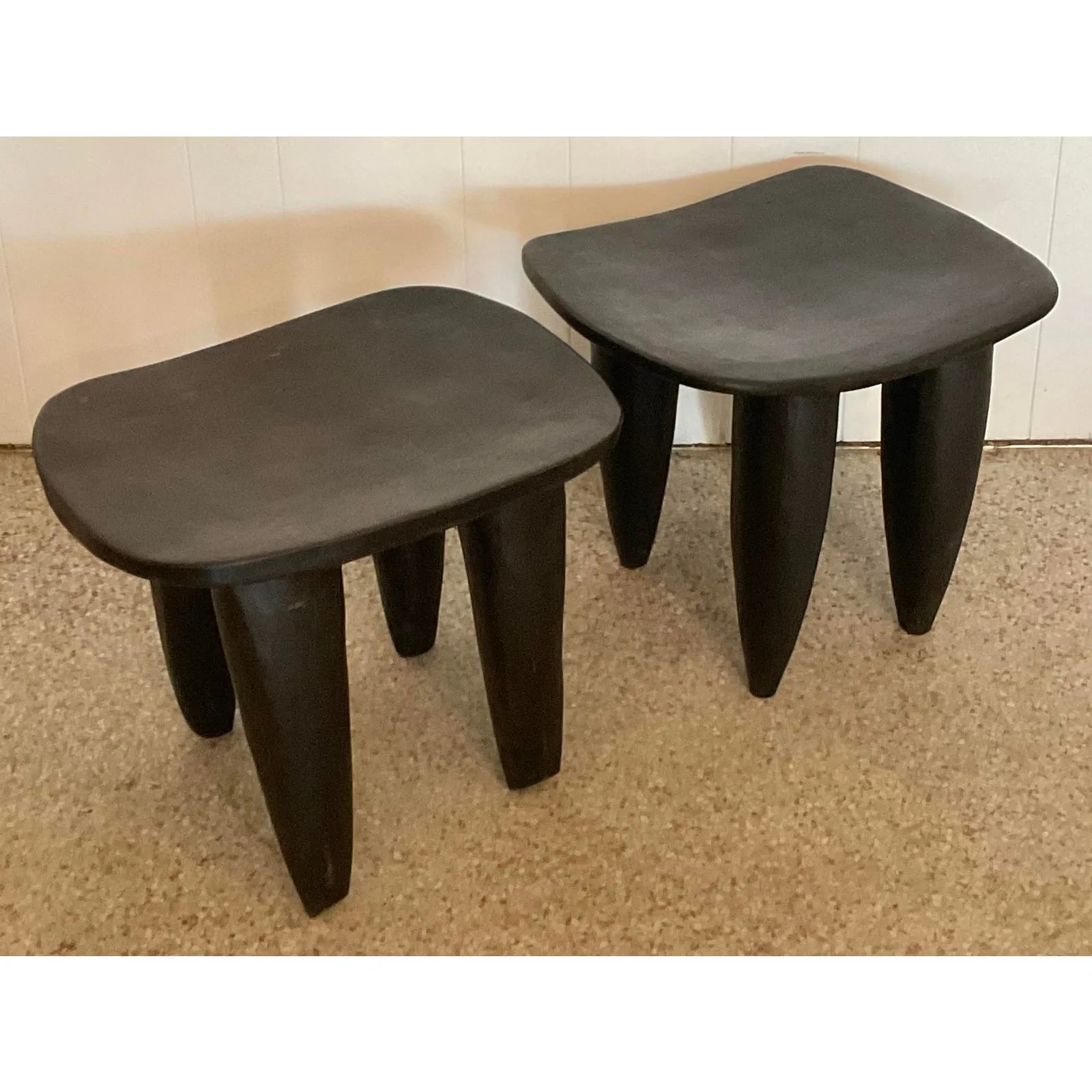 Vintage Boho Carved Senufo Stools - Set of 2 — additional photo 6