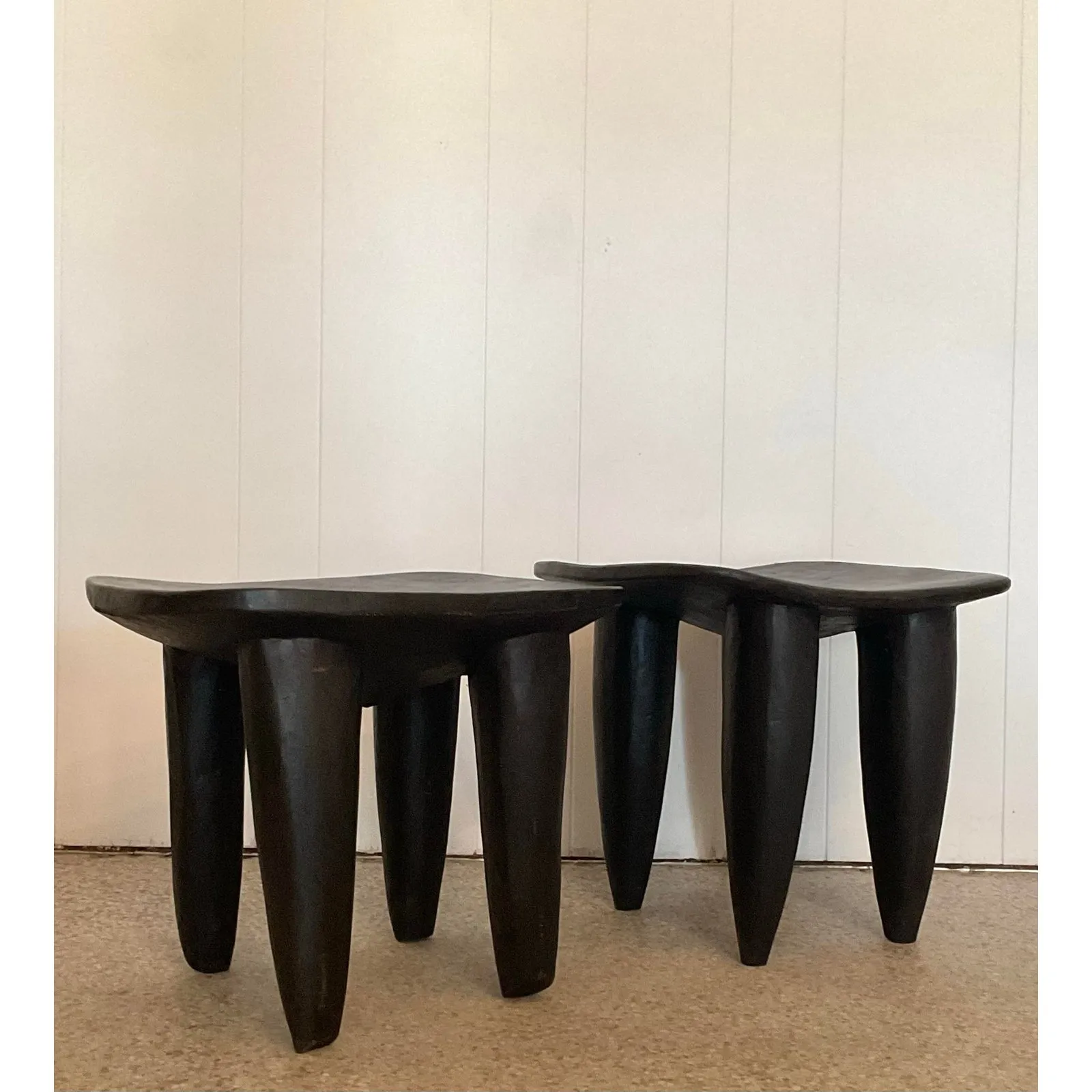 Vintage Boho Carved Senufo Stools - Set of 2 — additional photo 8