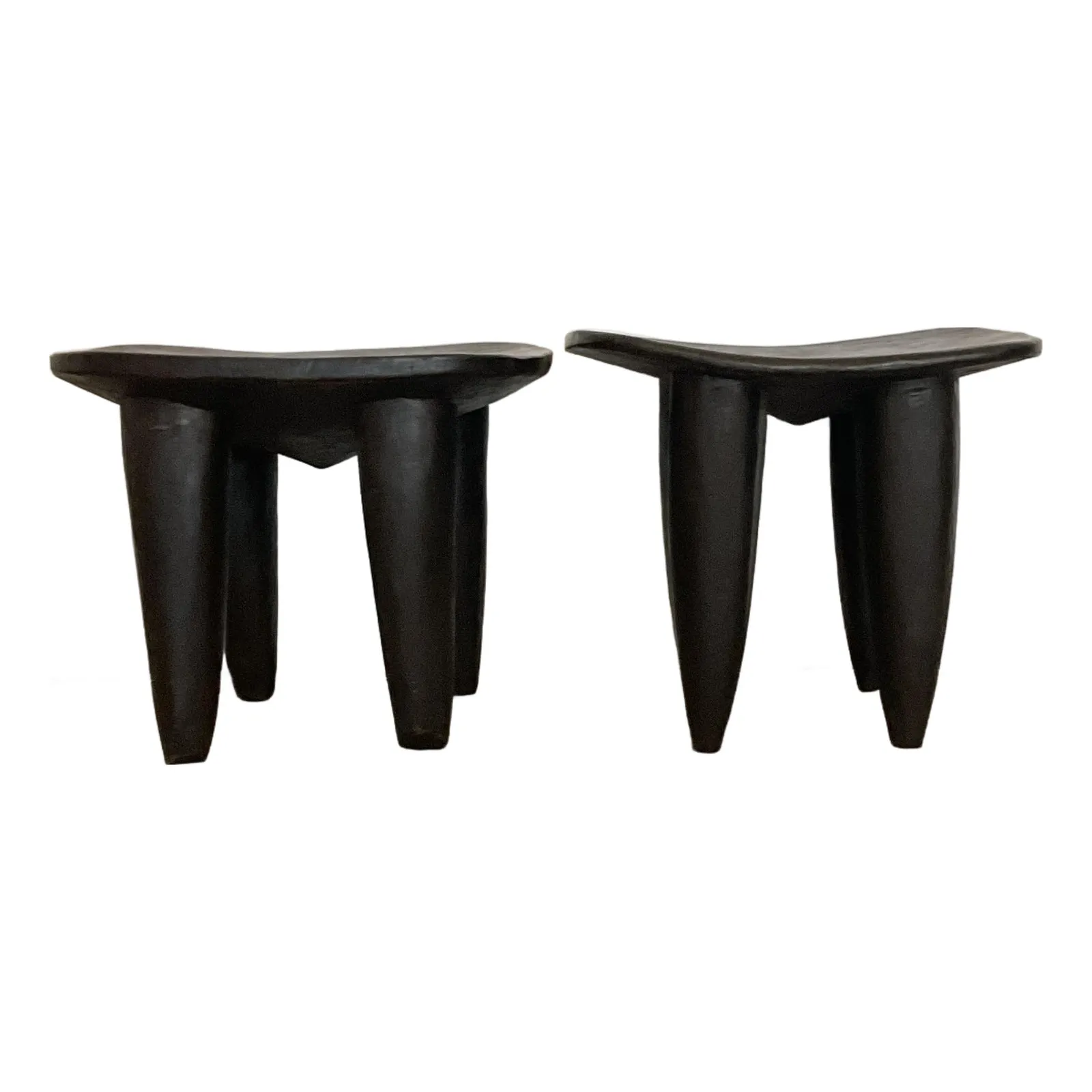 Vintage Boho Carved Senufo Stools - Set of 2 — additional photo 1