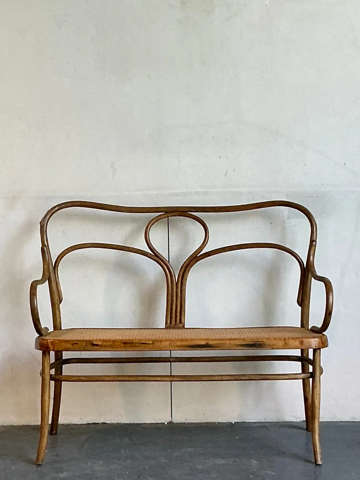 Vintage Mid-Century Modern Bent Wood Bench After Thonet — additional photo 1