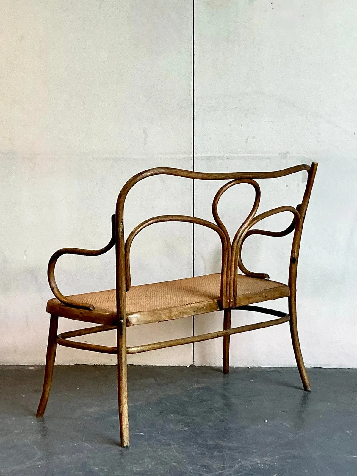Vintage Mid-Century Modern Bent Wood Bench After Thonet — additional photo 2