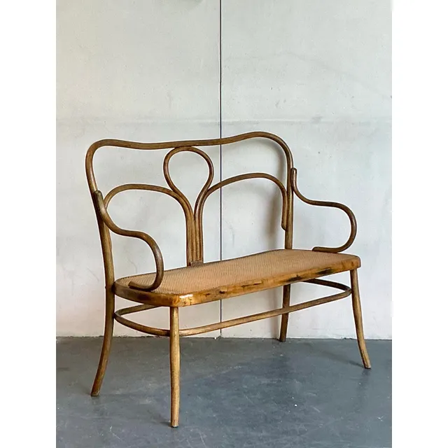 Vintage Mid-Century Modern Bent Wood Bench After Thonet — additional photo 5