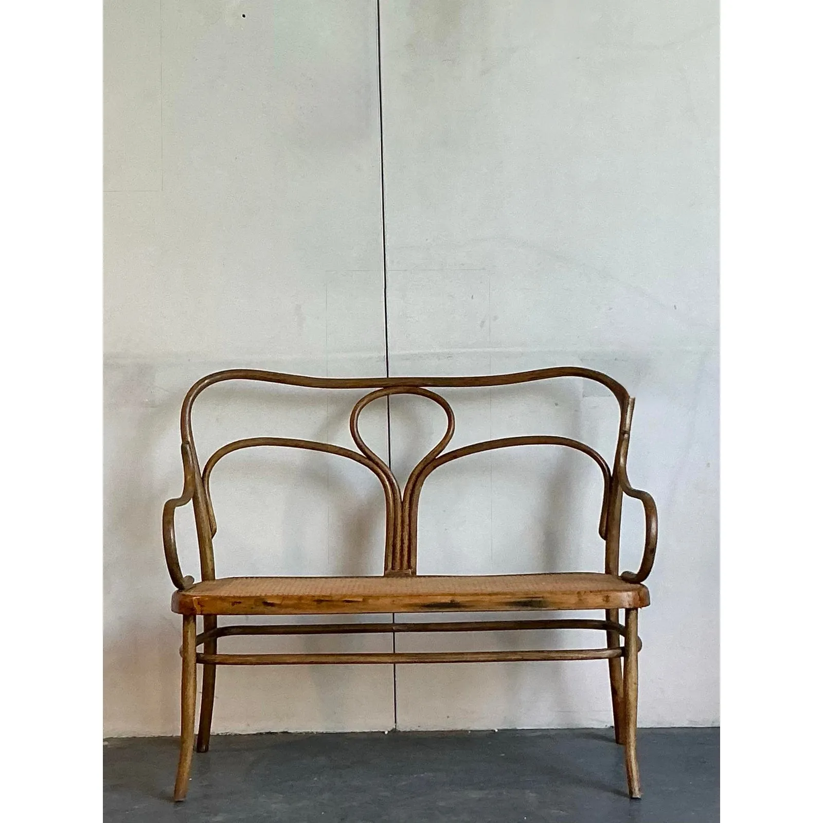 Vintage Mid-Century Modern Bent Wood Bench After Thonet — additional photo 6