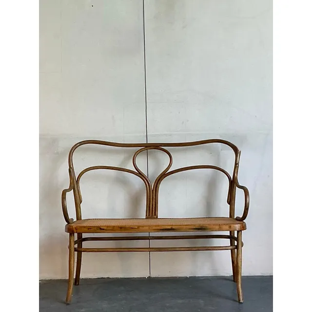 Vintage Mid-Century Modern Bent Wood Bench After Thonet — additional photo 6
