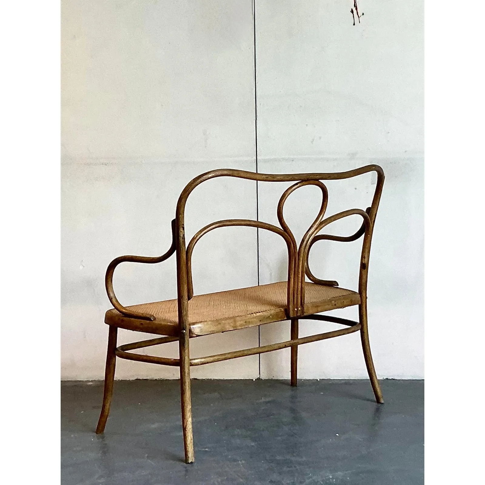 Vintage Mid-Century Modern Bent Wood Bench After Thonet — additional photo 8