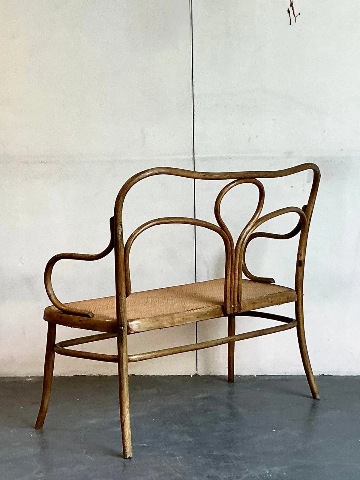 Vintage Mid-Century Modern Bent Wood Bench After Thonet — additional photo 7