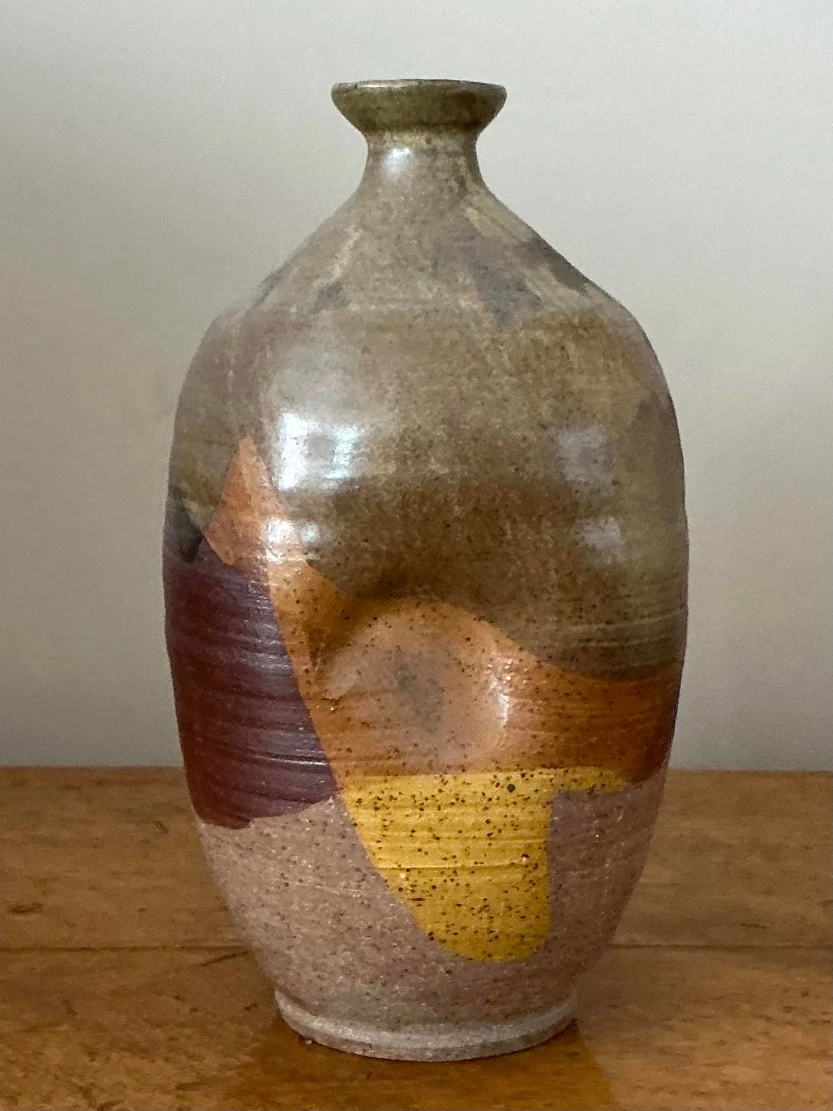 Vintage Boho Original Studio Pottery Vase - Ceramic, 5.75W x 10.5H — additional photo 4