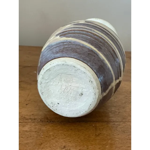 Vintage Boho Glazed Ceramic Vase - Ceramic, 5.5W x 9.5H — additional photo 7