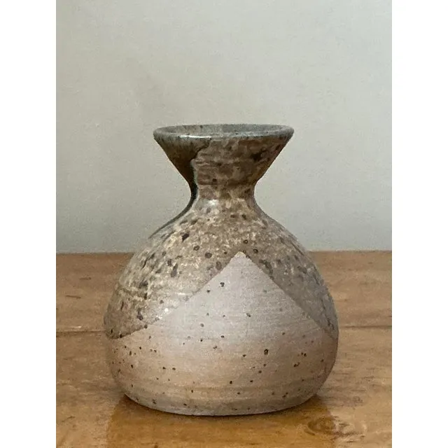 Vintage Boho Original Studio Pottery Vase - Ceramic, 3.75W x 4.75H — additional photo 3