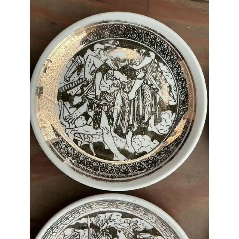 Vintage Italian Fornasetti Mythological Ceramic Coaster - Set of 8 — additional photo 1