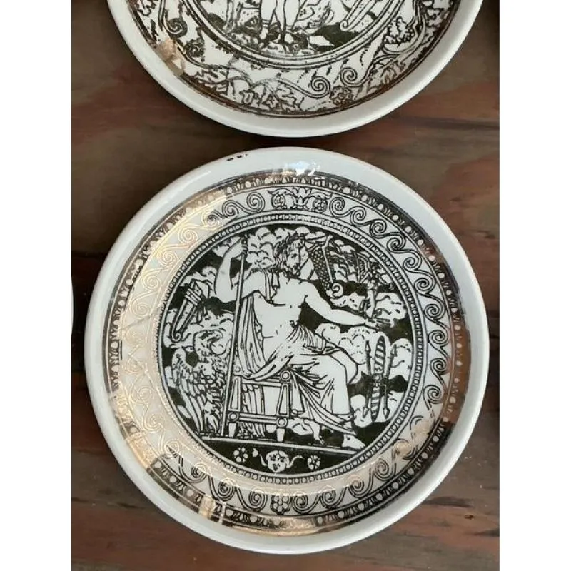 Vintage Italian Fornasetti Mythological Ceramic Coaster - Set of 8 — additional photo 4