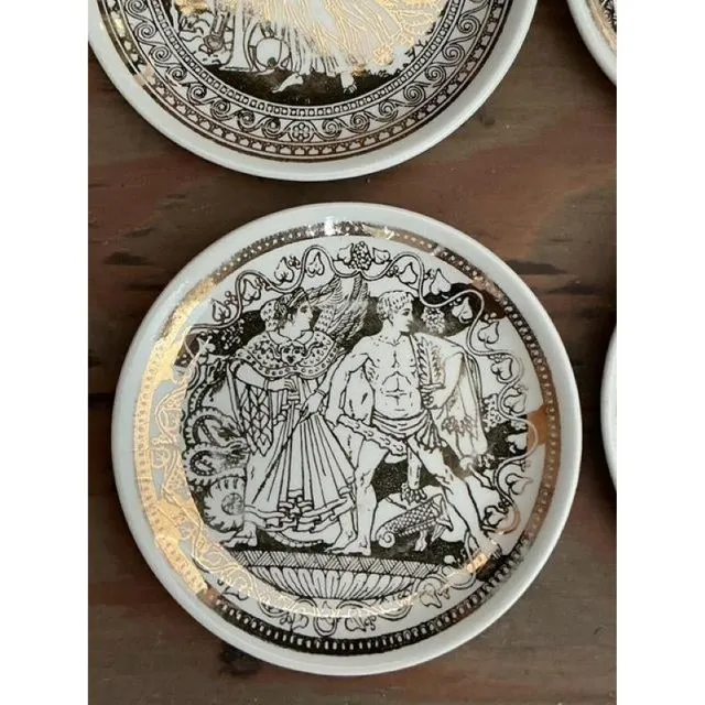 Vintage Italian Fornasetti Mythological Ceramic Coaster - Set of 8 — additional photo 7