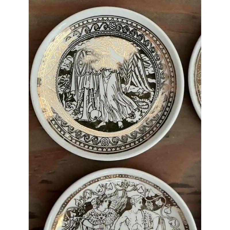 Vintage Italian Fornasetti Mythological Ceramic Coaster - Set of 8 — additional photo 8