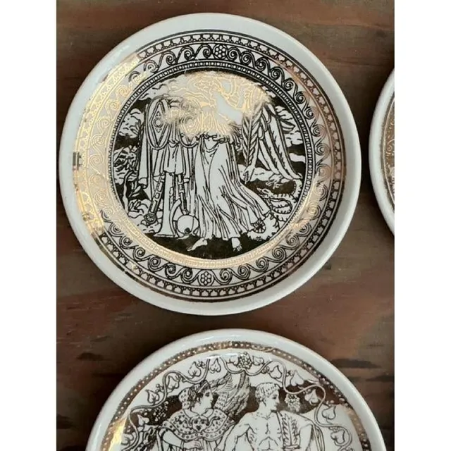 Vintage Italian Fornasetti Mythological Ceramic Coaster - Set of 8 — additional photo 8
