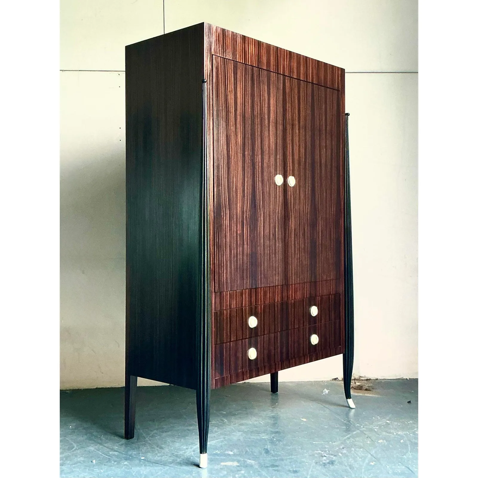 Vintage Boho Custom v. Rossi Zebra Wood Armoire — additional photo 4